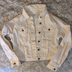 Old Navy White Cropped Jean Jacket